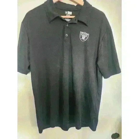 NFL Raiders Team Apparel TX3 Cool black Polo Shirt, Size Large with Raiders logo - Picture 1 of 4